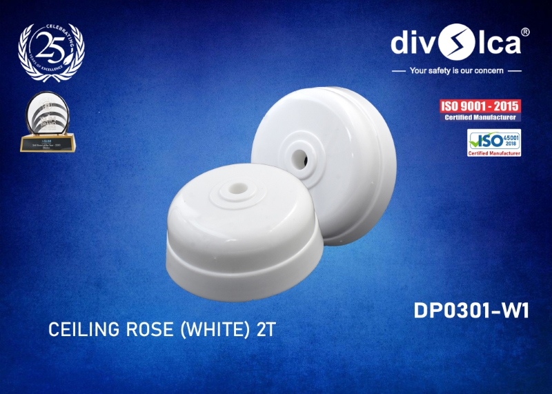 CEILING ROSE SMALL WHITE - 2T